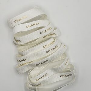Chanel White Gold Ribbon 130 inches